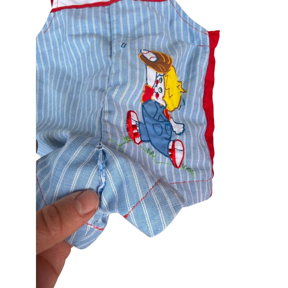 Cotton Candy by Catton Bros Vintage Baseball Romper Sunsuit 3-6 M - Picture 2 of 9